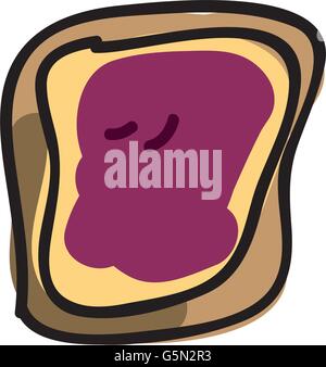 Toast avec confiture design icône isolé Illustration de Vecteur