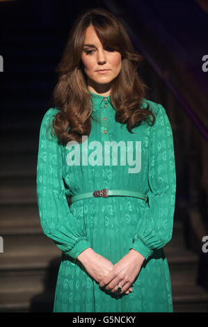 La duchesse de Cambridge lors d'une visite pour ouvrir officiellement la nouvelle galerie Treasures au Musée d'Histoire naturelle, dans le centre de Londres. Banque D'Images