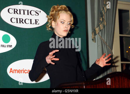 L'actrice australienne Nicole Kidman lors des 22e prix du London film Critlers' Circle à l'hôtel Dorchester à Londres. Banque D'Images