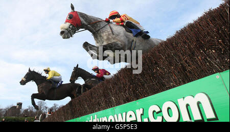 Tarquinius monté par Keith Donoghue (à droite) remporte le Martinstown Opportunity handicap Steeplechase lors du Festival de Noël de Leopardstown à l'hippodrome de Leopardstown, Dublin, Irlande. Banque D'Images