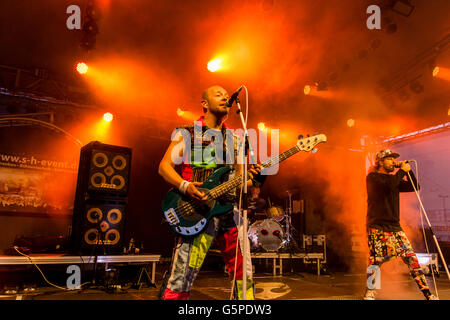 Kiel, Allemagne. 21 Juin, 2016. Les Red Hot Chili Pepper couvrir la bande 'Chili con Pepper' fonctionne sur la scène lors de NetUSE Kieler Woche 2016 Crédit : Björn Deutschmann/Alamy Live News Banque D'Images