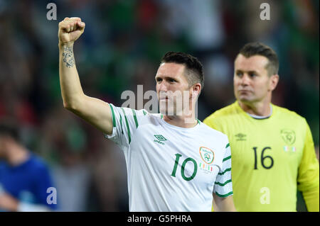 Lille, France. 22 Juin, 2016. Juin 22, 2016 ; Football - UEFA EURO 2016 : la France, le groupe E, l'Italie 0-1 en Irlande, à Stade Pierre Mauroy, Lille Métropole, France. Credit : aicfoto/AFLO/Alamy Live News Banque D'Images