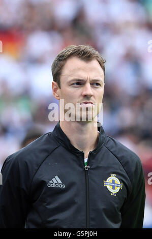 Jonny Evans (Irlande du Nord) ; le 21 juin 2016 - Football : UEFA Euro France 2016, Groupe C, l'Irlande du Nord 0-1 Allemagne, à Stade Parc des Princes, Paris, France. ; ; © aicfoto/AFLO/Alamy Live News Banque D'Images