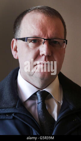 L'ancien gangster de Glasgow Paul Ferris fait la promotion d'un film basé sur la vie d'is avant une conférence de presse au Blythswood Square Hotel à Glasgow. Banque D'Images