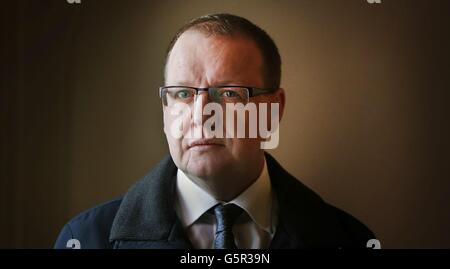 L'ancien gangster de Glasgow Paul Ferris fait la promotion d'un film basé sur la vie d'is avant une conférence de presse au Blythswood Square Hotel à Glasgow. Banque D'Images