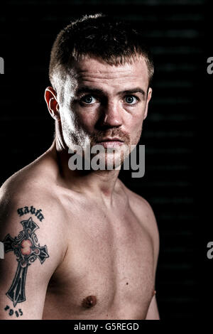 Frankie Gavin pendant une séance photo au Hall Green Gym, Birmingham. Banque D'Images