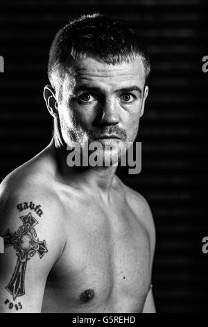 Frankie Gavin pendant une séance photo au Hall Green Gym, Birmingham. Banque D'Images