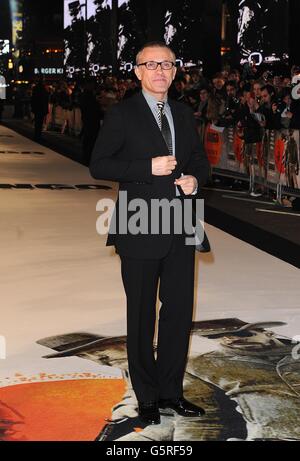 Christoph Waltz arrive pour la première de Django Unchained à l'Empire Leicester Square, Londres. Banque D'Images