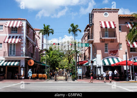 Miami Beach Florida,Washington Avenue,Espanola Way,Espagnol méditerranéen,architecture,la Havane 1957,Oh! Mexique, restaurant restaurants repas manger Banque D'Images