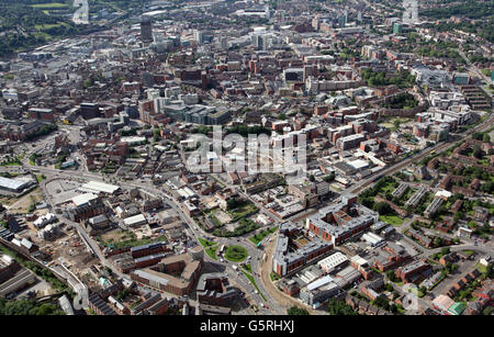 Vue aérienne de la ville de Sheffield, South Yorkshire, UK Banque D'Images