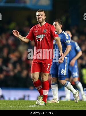 Football - Barclays Premier League - Chelsea / Southampton - Stamford Bridge.Rickie Lambert, de Southampton, célèbre son premier but Banque D'Images