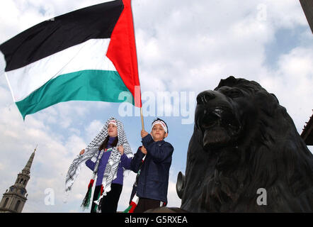 Un jeune partisan de la Palestine Banque D'Images