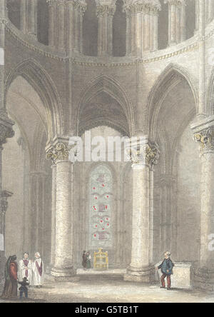 Intérieur : Kent Canterbury cath. La couronne de Becket. : (bigorneaux), antique print 1836 Banque D'Images