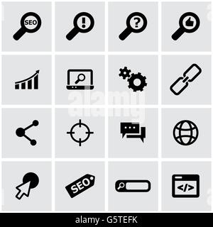 Seo black Vector icon set Illustration de Vecteur
