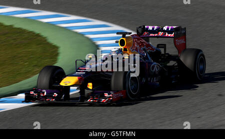 Formule 1 - Test troisième jour - Circuito de Jerez.Sebastian Vettel de Red Bull pendant les essais à Circuito de Jerez, Jerez, Espagne. Banque D'Images