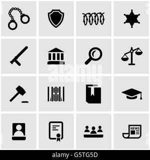 La justice noir Vector icon set Illustration de Vecteur