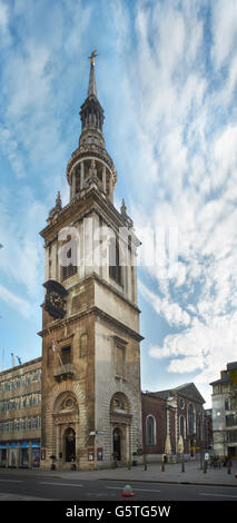 St Mary Le Bow church, dans la ville de Londres, Tower par Christopher Wren, 1670 Banque D'Images