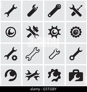 Les paramètres du vecteur clé noir icon set Illustration de Vecteur