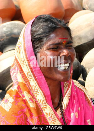 Happy village Indien Femme Banque D'Images
