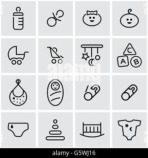 Ligne Vector icon set bébé Illustration de Vecteur