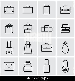 Ligne vectorielle bag icon set Illustration de Vecteur