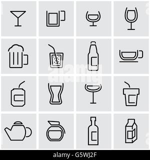 Ligne vectorielle alcoolisées icon set Illustration de Vecteur