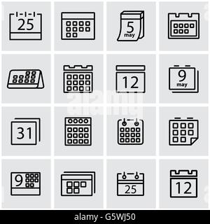 Ligne vectorielle calendar icon set Illustration de Vecteur