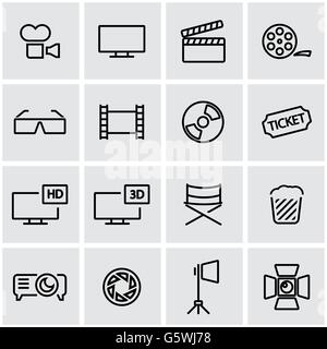 Ligne vectorielle cinema icon set Illustration de Vecteur