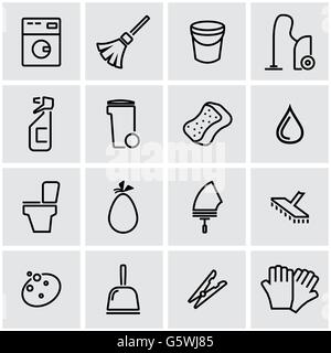 Vector icon set de nettoyage en ligne Illustration de Vecteur