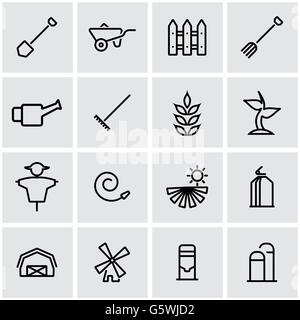 Agriculture ligne vectorielle icon set Illustration de Vecteur