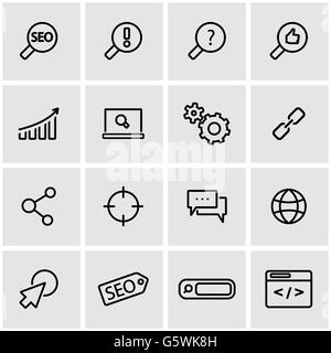 Ligne vectorielle seo icon set Illustration de Vecteur