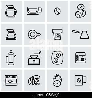 Ligne Vector icon set café Illustration de Vecteur