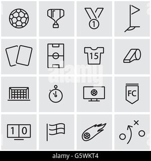 Ligne vectorielle soccer icon set Illustration de Vecteur