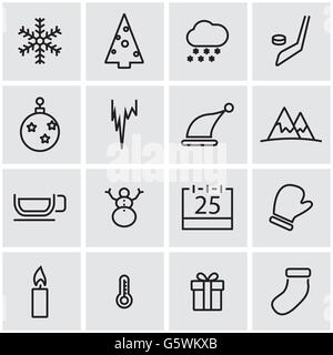 Ligne Vector icon set d'hiver Illustration de Vecteur