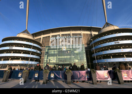 Football - FA Cup - Cinquième tour - Manchester City / Leeds United - Etihad Stadium.Vue générale de l'extérieur du Etihad Stadium, stade de Manchester City Banque D'Images