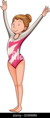 Gymnastique femme faisant exercice au sol illustration Illustration de Vecteur