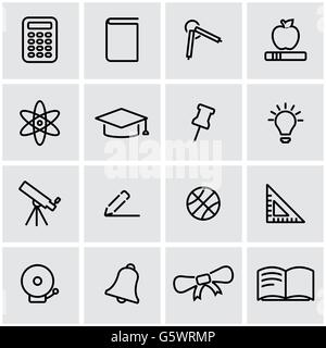 Vector icon set d'éducation en ligne Illustration de Vecteur