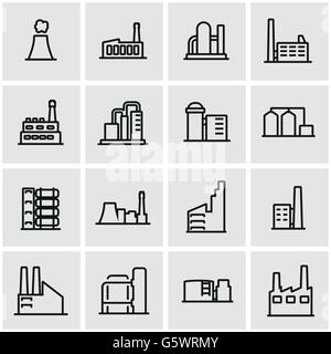 Ligne vectorielle factory icon set Illustration de Vecteur