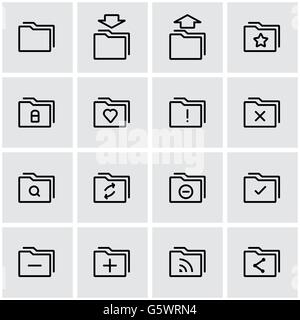 Dossier ligne vectorielle icon set Illustration de Vecteur