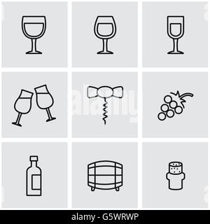 Vin ligne vectorielle icon set Illustration de Vecteur