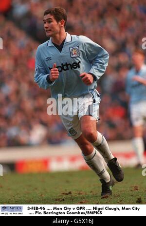 3-FÉV-96. Manchester City et Queens Park Rangers. Nigel Clough, Manchester City Banque D'Images