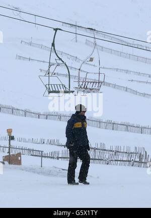 Accident de télésiège ski resort Banque D'Images