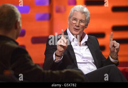 Richard Gere pendant le tournage du Graham Norton Show aux London Studios. Banque D'Images