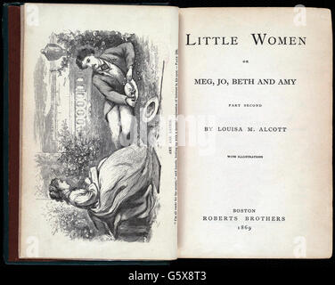 Littérature, titre et page de titre, 'Little Women', par Louisa May Alcott (1832 - 1888), deuxième partie, titre, Roberts Brothers, Boston, 1869, droits additionnels-Clearences-non disponible Banque D'Images