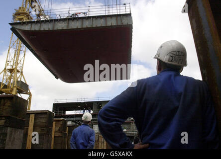 Queen Mary 2 de la construction en France Banque D'Images