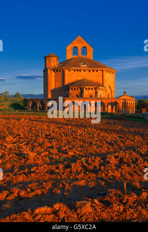 Santa María de Eunate, église romane. Eunate Église, Chemin de Saint Jacques. Chemin de Saint-Jacques de Compostelle, Muruzábal, Navarre. L'Espagne. Banque D'Images