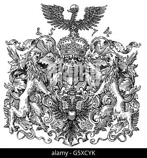 heraldry, armoiries, Allemagne, armes municipales, Lübeck, 1574, droits-supplémentaires-Clearences-non disponible Banque D'Images