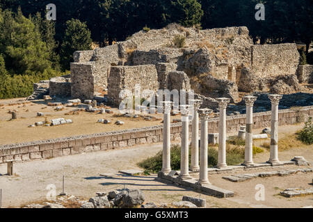 Temple d'Apollon de Corinthe Asklepion Kos Grèce Banque D'Images