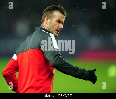 Football - Ligue One - Paris Saint-Germain v Olympique de Marseille - Parc des Princes.David Beckham de Paris Saint-Germain lors du match de la Ligue One au Parc des Princes, Paris, France. Banque D'Images