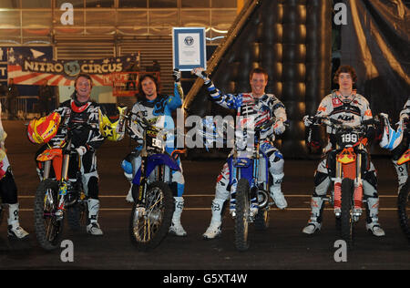 Tentative de record de motocross Banque D'Images